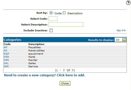 Adding a Call Category