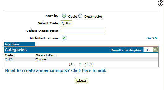 Reactivating an Inactive Call Category