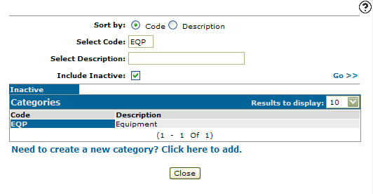 Reactivation an Inactive Category Code
