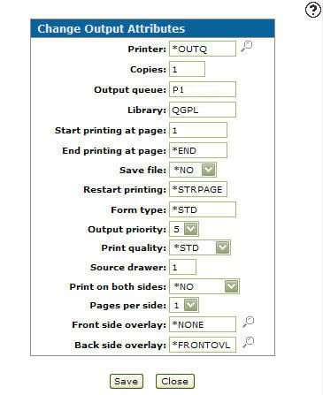 Changing Printer Output