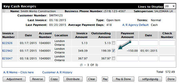 Putty Invoice How to post to an invoice when a customer already paid in the same month
