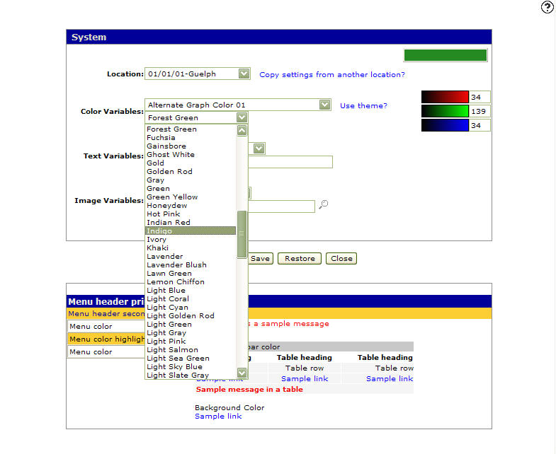 How to Set/Change a System's Color Variables
