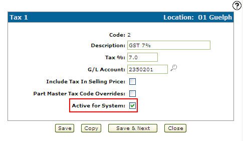 Reactivating an Inactive Tax 1 Code