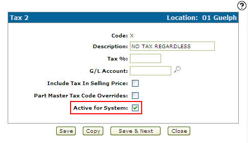 Reactivating an Inactive Tax 2 Code