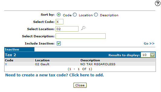 Reactivating an Inactive Tax 2 Code